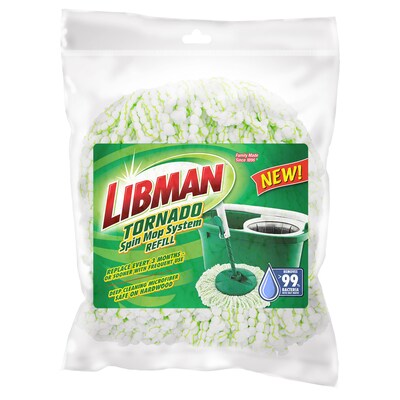 Libman Tornado Spin Mop Replacement Mop Head, 4/Carton (1284)