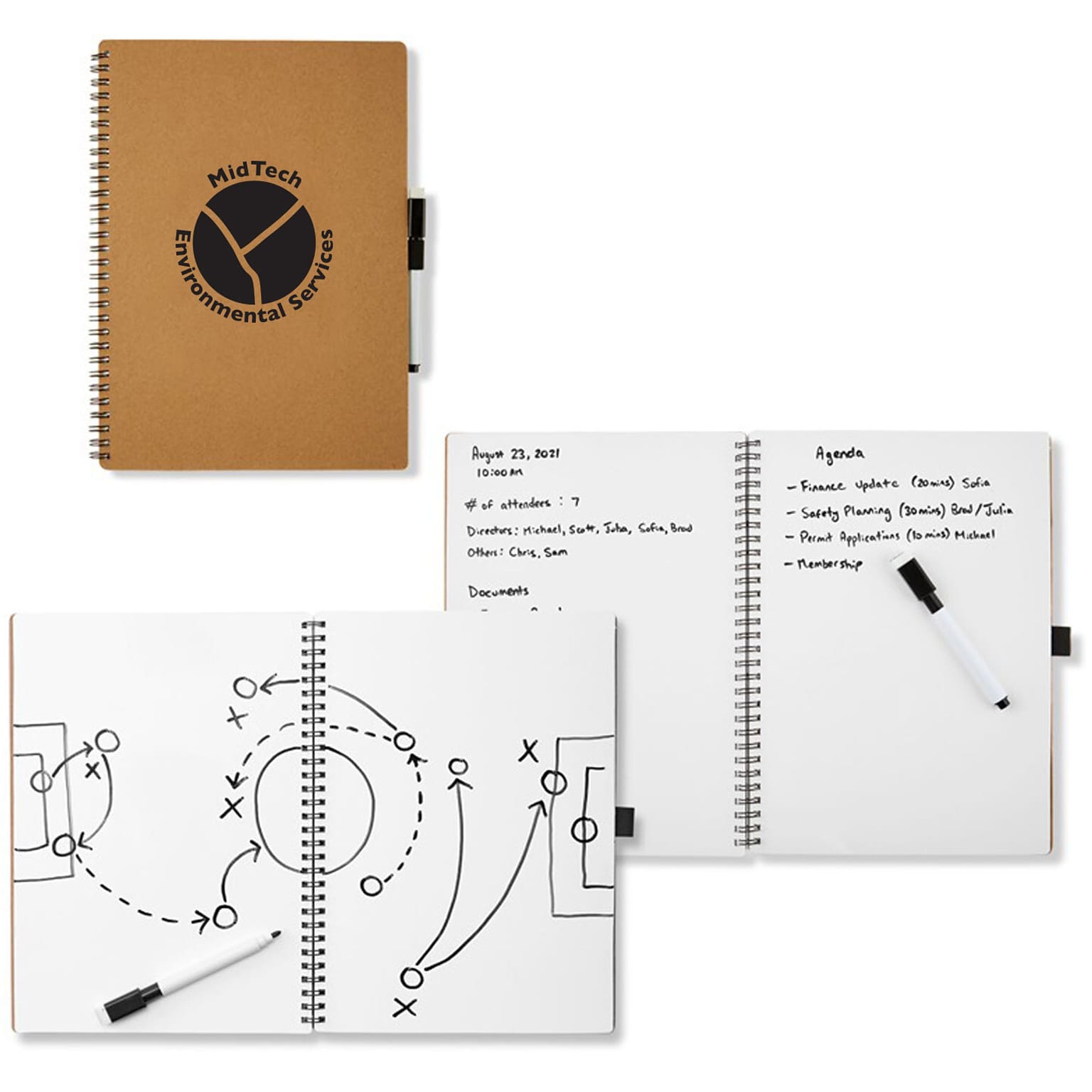 Custom Brainstorm Dry Erase Notebook