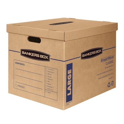 Bankers Box® SmoothMove 22.25 x 17.38 x 17.63 Moving Box, Kraft, 5/Carton (7718201)