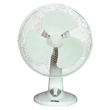 Optimus 16 3-Speed Oscillating Portable Table Fan, White, (F-1630-F)