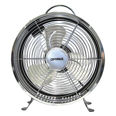 Optimus 10 2-Speed Portable Retro Drum Fan, Black, (F-6310BK)