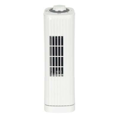 Optimus 14 3-Speed Oscillating Portable Ultra-Slim Desktop Tower Fan, White, (F-7348WH-F)