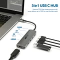 Mobile Pixels 5 in 1 USB-C Hub with 4K HDMI, Gray (MPX1041003P01)
