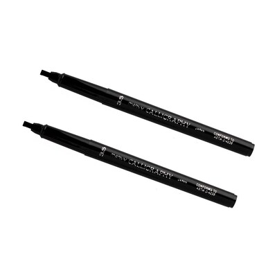 Marvy Uchida Thick Calligraphy Pen Set, Broad Nib, Black Markers, 2/Pack (2191915326A)