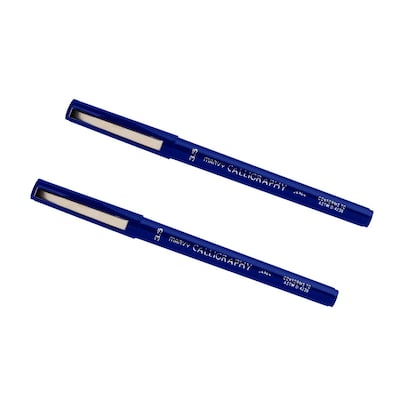 Marvy Uchida Thick Calligraphy Pen Set, Broad Nib,  Blue Markers, 2/Pack (191933207A)