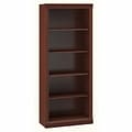 Bush Business Furniture Saratoga 72H 5-Shelf Bookcase with Adjustable Shelves, Harvest Cherry (W161