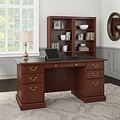 Bush Business Furniture Saratoga Desk with Bookcases, Harvest Cherry