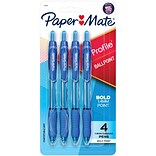 Paper Mate Profile Retractable Ballpoint Pen, Bold Point, 1.4mm, Blue Ink, 4/Pack (89472)
