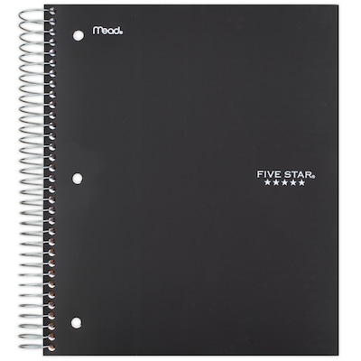 Five Star 3-Subject Notebooks, 8 x 10.5, Wide Ruled, 150 Sheets, Each (51014)