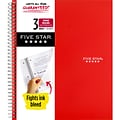 Five Star 3-Subject Notebooks, 8 x 10.5, Wide Ruled, 150 Sheets, Each (51014)