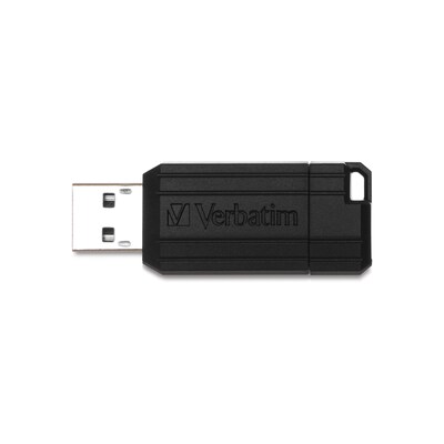 Verbatim PinStripe 16GB USB 2.0 Type A Flash Drive, Black (49063)