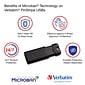 Verbatim PinStripe 32GB USB 3.2 Type A Flash Drive, Black (49317)