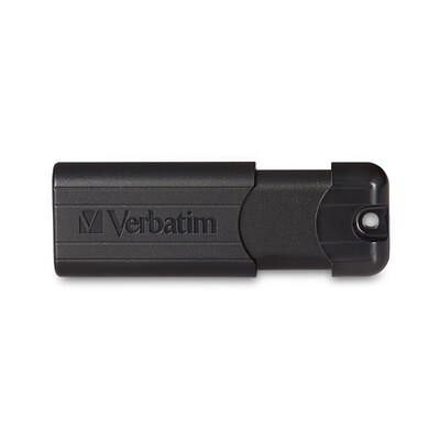 Verbatim PinStripe 32GB USB 3.2 Type-A Flash Drives, Black, 10/Pack (70902)