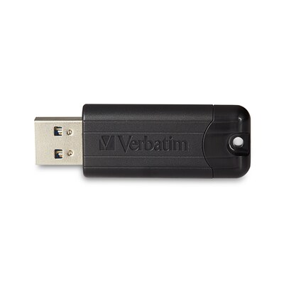 Verbatim PinStripe 32GB USB 3.2 Type-A Flash Drives, Black, 10/Pack (70902)