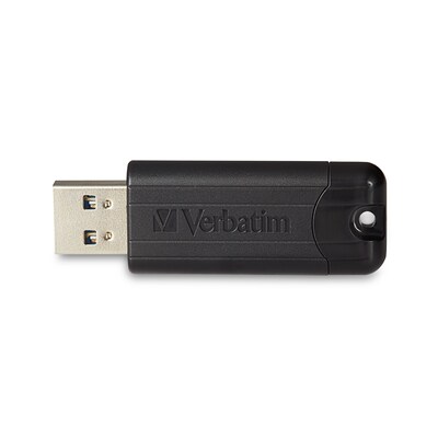 Verbatim PinStripe 32GB USB 3.2 Type-A Flash Drives, Black, 10/Pack (70902)