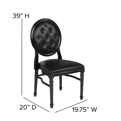 Flash Furniture HERCULES Series Resin King Louis Chair, Black, 2 Pack (2LEBBTMON)