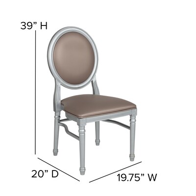 Flash Furniture HERCULES Resin King Louis Chair, Brown (LESTMON)