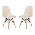 Flash Furniture Zula Wood Accent Chair, Off-White, 2 Pack (DL10W2)