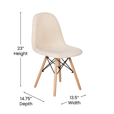 Flash Furniture Zula Wood Accent Chair, Off-White, 2 Pack (DL10W2)