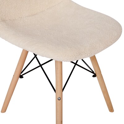 Flash Furniture Zula Wood Accent Chair, Off-White, 2 Pack (DL10W2)