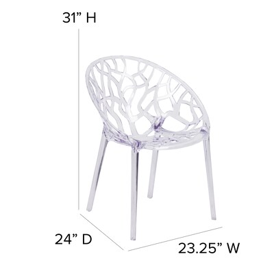 Flash Furniture Specter Series Plastic Side Chair, Clear, 4 Pack (4FH156APC)