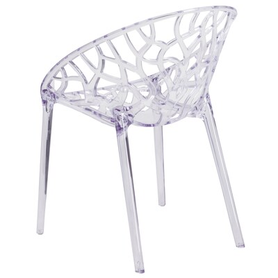 Flash Furniture Specter Series Plastic Side Chair, Clear, 4 Pack (4FH156APC)