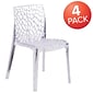 Flash Furniture Vision Series Plastic Side Chair, Clear, 4 Pack (4FH161APC)