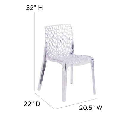 Flash Furniture Vision Series Plastic Side Chair, Clear, 4 Pack (4FH161APC)