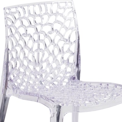 Flash Furniture Vision Series Plastic Side Chair, Clear, 4 Pack (4FH161APC)