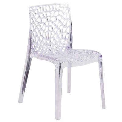 Flash Furniture Vision Series Plastic Side Chair, Clear, 4 Pack (4FH161APC)