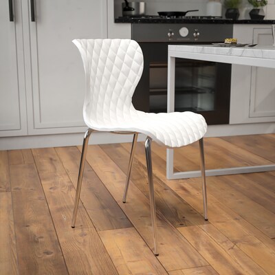 Flash Furniture Lowell Metal Stack Chair, White (LF707CWH)