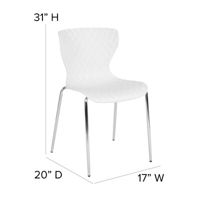 Flash Furniture Lowell Metal Stack Chair, White (LF707CWH)