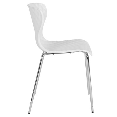 Flash Furniture Lowell Metal Stack Chair, White (LF707CWH)