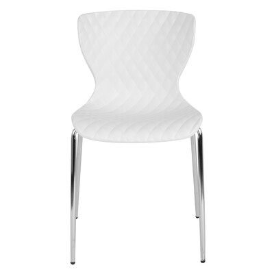 Flash Furniture Lowell Metal Stack Chair, White (LF707CWH)