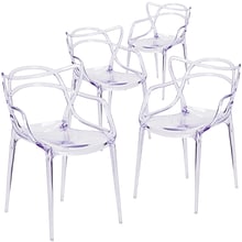 Flash Furniture Nesting Series Plastic Side Chair, Clear, 4 Pack (4FH173APC)