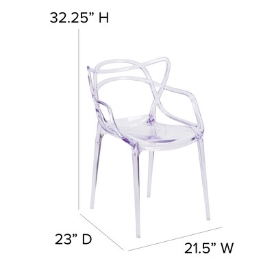 Flash Furniture Nesting Series Plastic Side Chair, Clear, 4 Pack (4FH173APC)