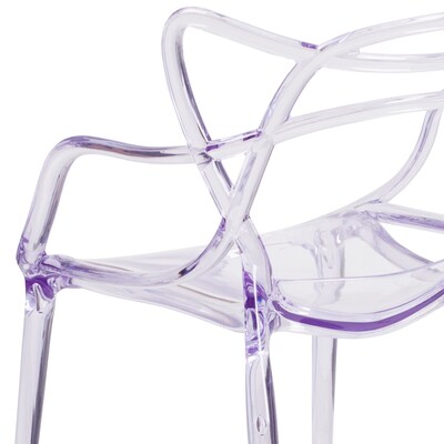 Flash Furniture Nesting Series Plastic Side Chair, Clear, 4 Pack (4FH173APC)