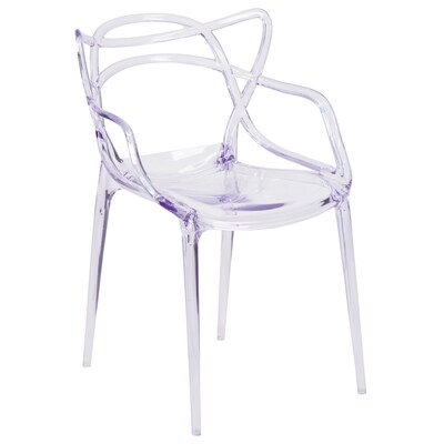 Flash Furniture Nesting Series Plastic Side Chair, Clear, 4 Pack (4FH173APC)