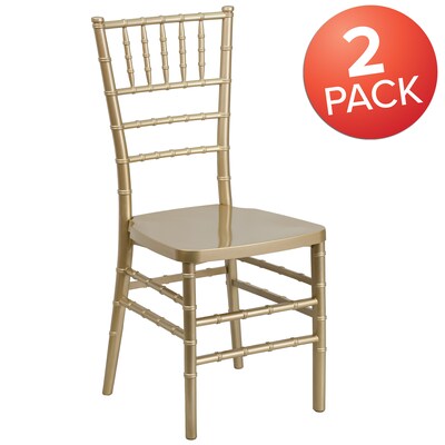 Flash Furniture HERCULES PREMIUM Series Resin Chiavari Chair, Gold, 2 Pack (2LEGOLD)