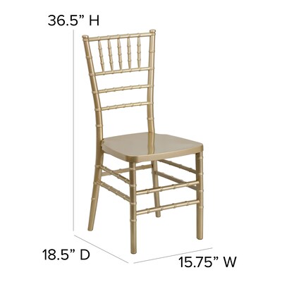 Flash Furniture HERCULES PREMIUM Series Resin Chiavari Chair, Gold, 2 Pack (2LEGOLD)