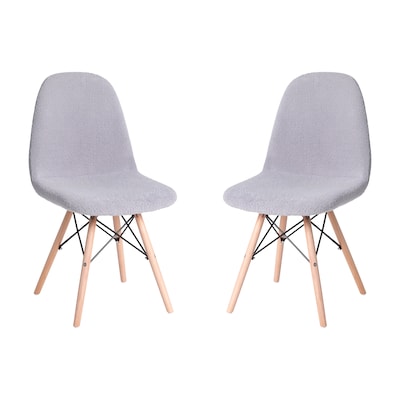 Flash Furniture Zula Wood Accent Chair, Gray, 2 Pack (DL10GY2)