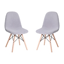 Flash Furniture Zula Wood Accent Chair, Gray, 2 Pack (DL10GY2)