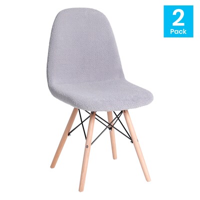 Flash Furniture Zula Wood Accent Chair, Gray, 2 Pack (DL10GY2)