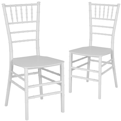 Flash Furniture HERCULES Series Resin Chiavari Chair, White, 2 Pack (2LEWHITEM)