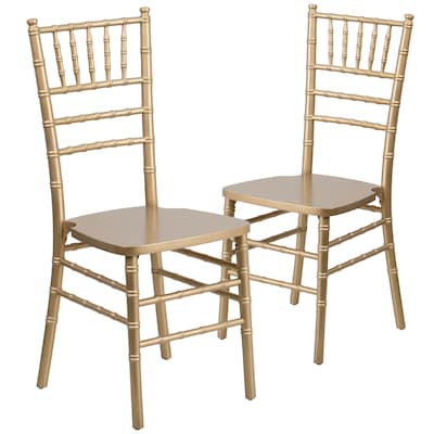 Flash Furniture HERCULES Series Wood Chiavari Chair, Gold, 2 Pack (2XSGOLD)