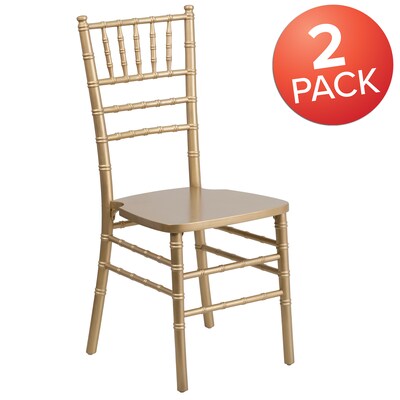 Flash Furniture HERCULES Series Wood Chiavari Chair, Gold, 2 Pack (2XSGOLD)