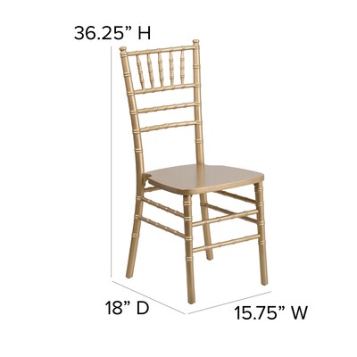 Flash Furniture HERCULES Series Wood Chiavari Chair, Gold, 2 Pack (2XSGOLD)