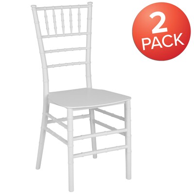 Flash Furniture HERCULES Series Resin Chiavari Chair, White, 2 Pack (2LEWHITEM)