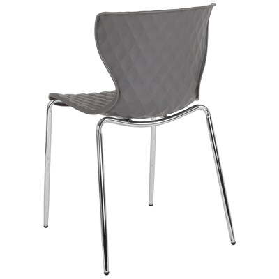 Flash Furniture Lowell Plastic Stack Chair, Gray, 4 Pack (4LF707CGRY)
