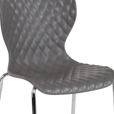 Flash Furniture Lowell Plastic Stack Chair, Gray, 4 Pack (4LF707CGRY)